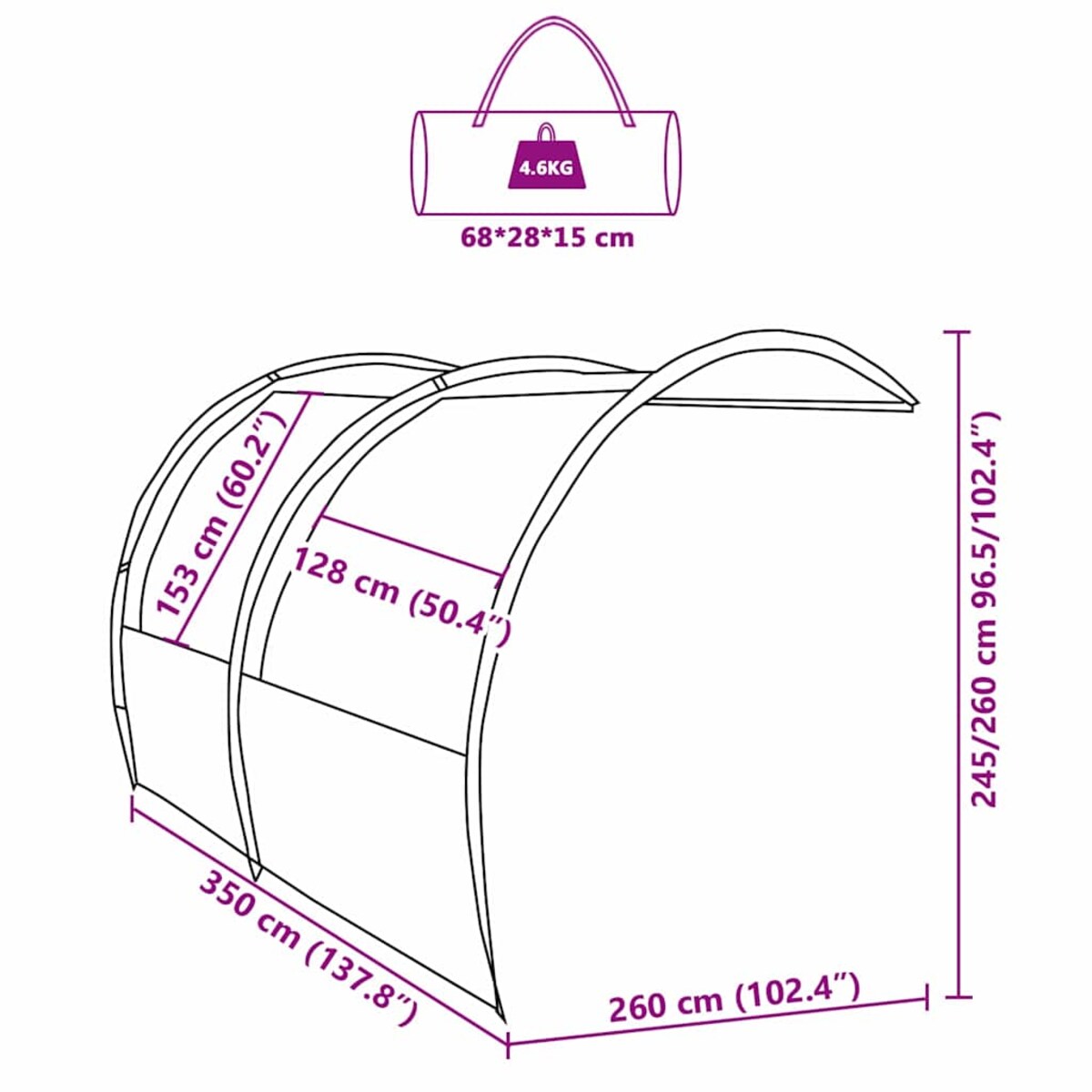 vidaXL Namiot wodoodporny
