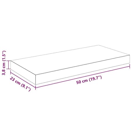 vidaXL Półki ścienne, 4 szt., wysoki połysk, białe, 50x23x3,8 cm, MDF