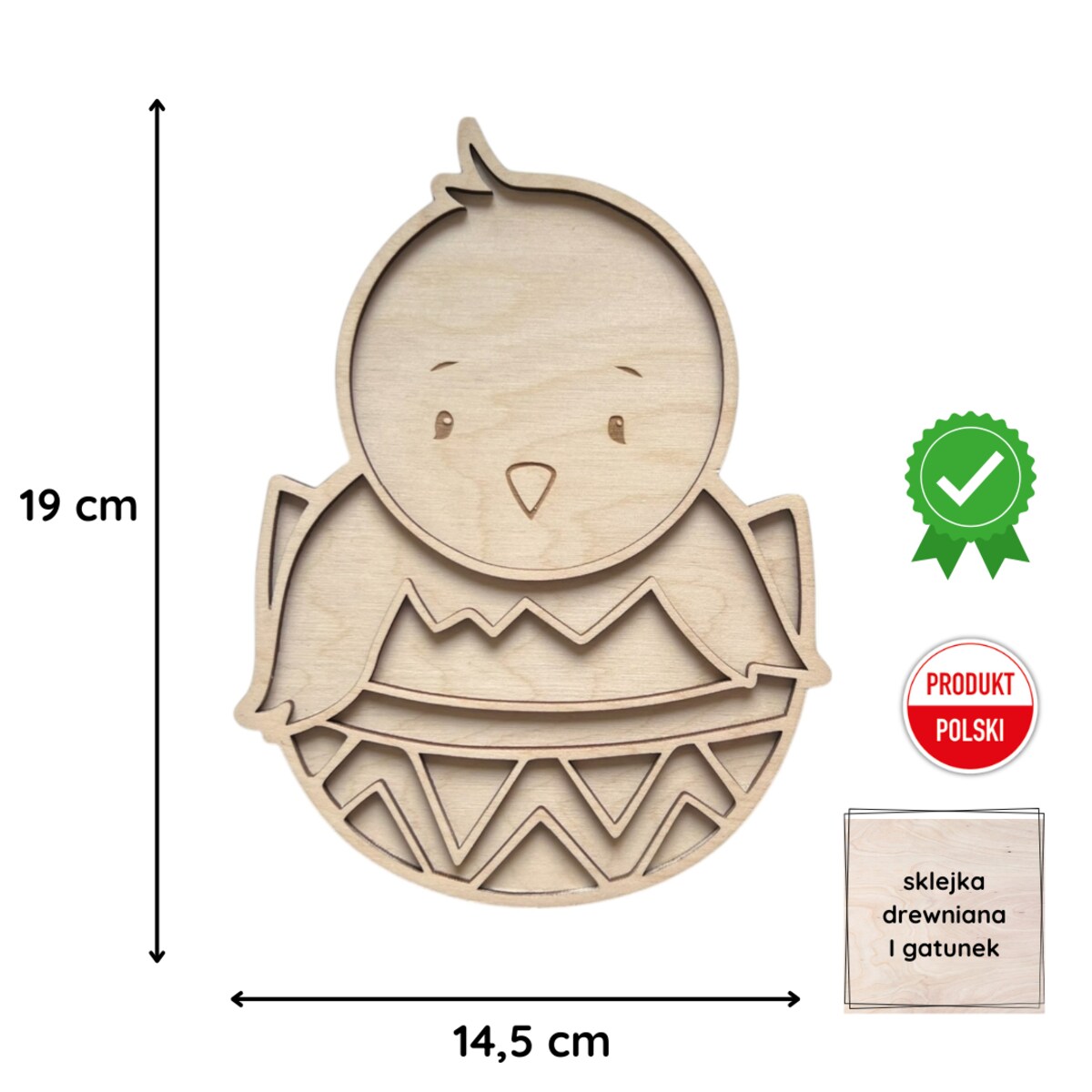 Sensoryczna wysypywanka wielkanocna drewniana KURCZAK