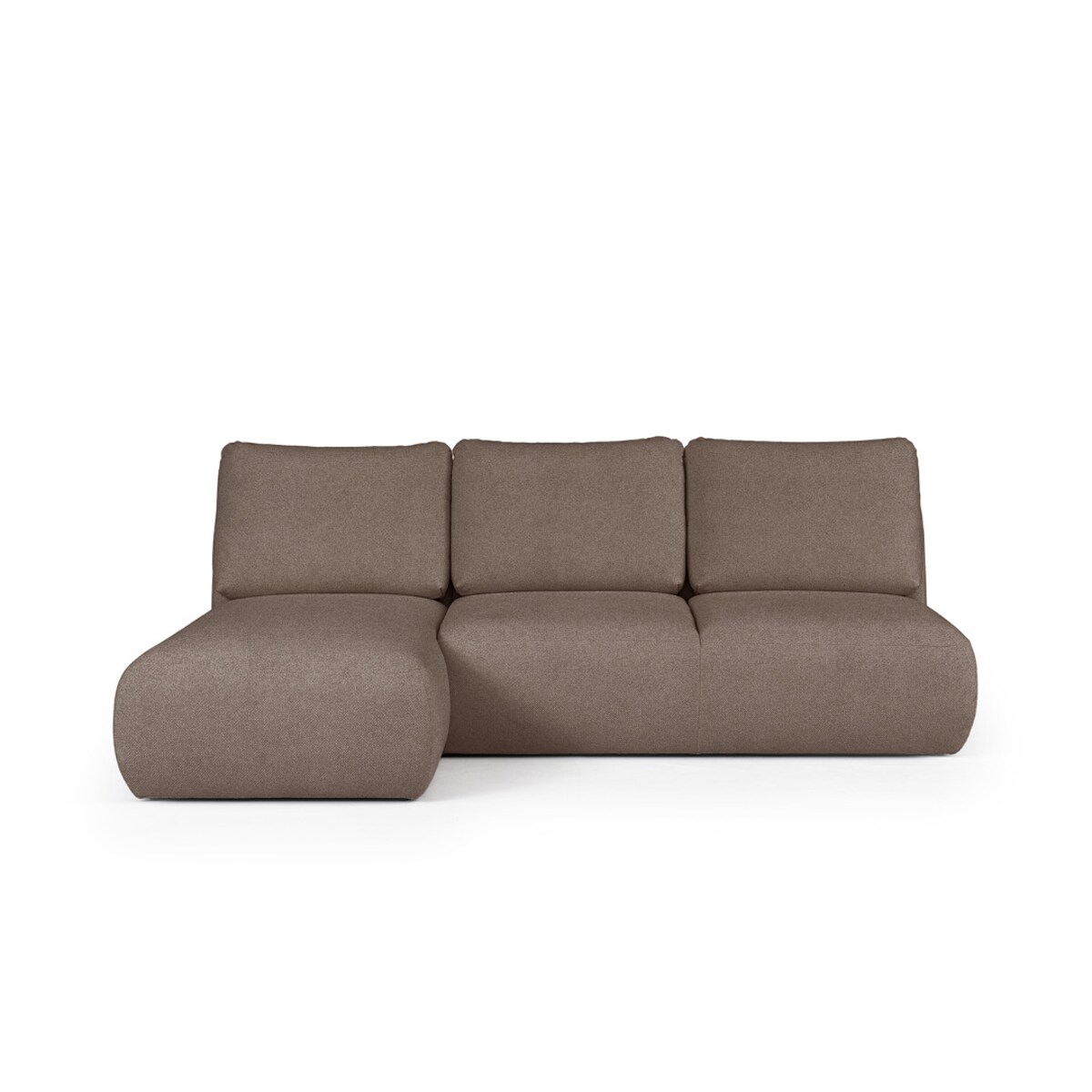 Mirel Sofa narożna lewa bez podłokietników brązowa