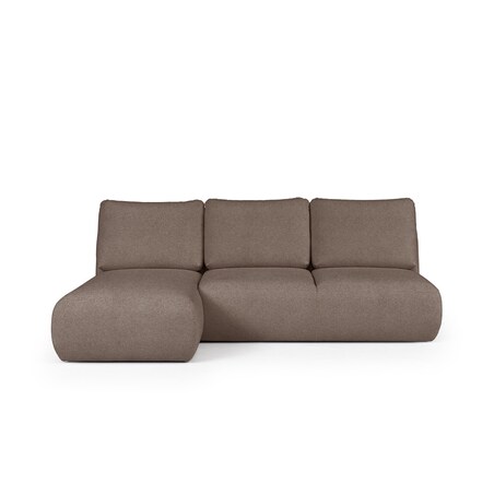 Mirel Sofa narożna lewa bez podłokietników brązowa