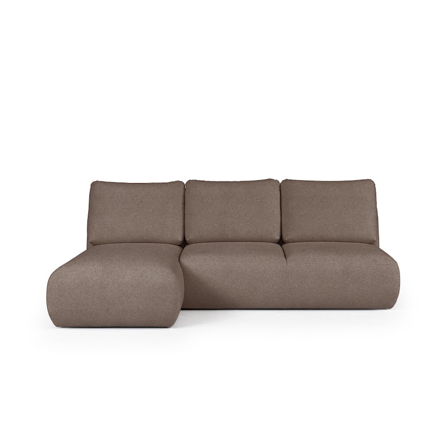 Mirel Sofa narożna lewa bez podłokietników brązowa