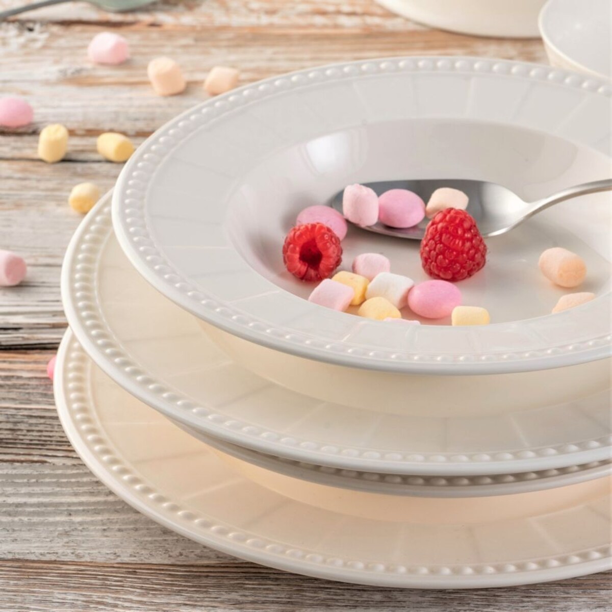 VILLA ITALIA Serwis obiadowy na 6 osób VENICE WHITE