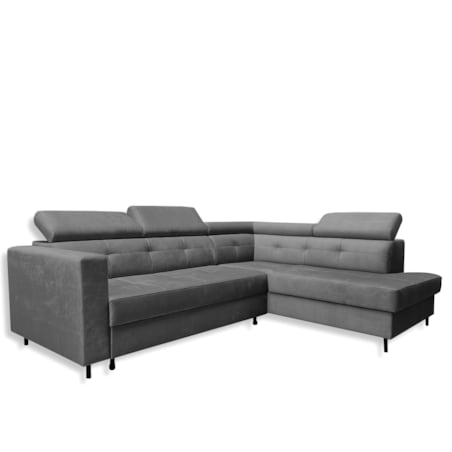 Narożnik z funkcją spania TAKO prawostronny - grafitowy