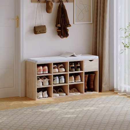 Szafka na buty z siedziskiem loft sonoma ławka przedpokój z szufladą 100 cm