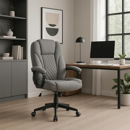 Fotel biurowy obrotowy ergonomiczny do biurka szary PHONIX