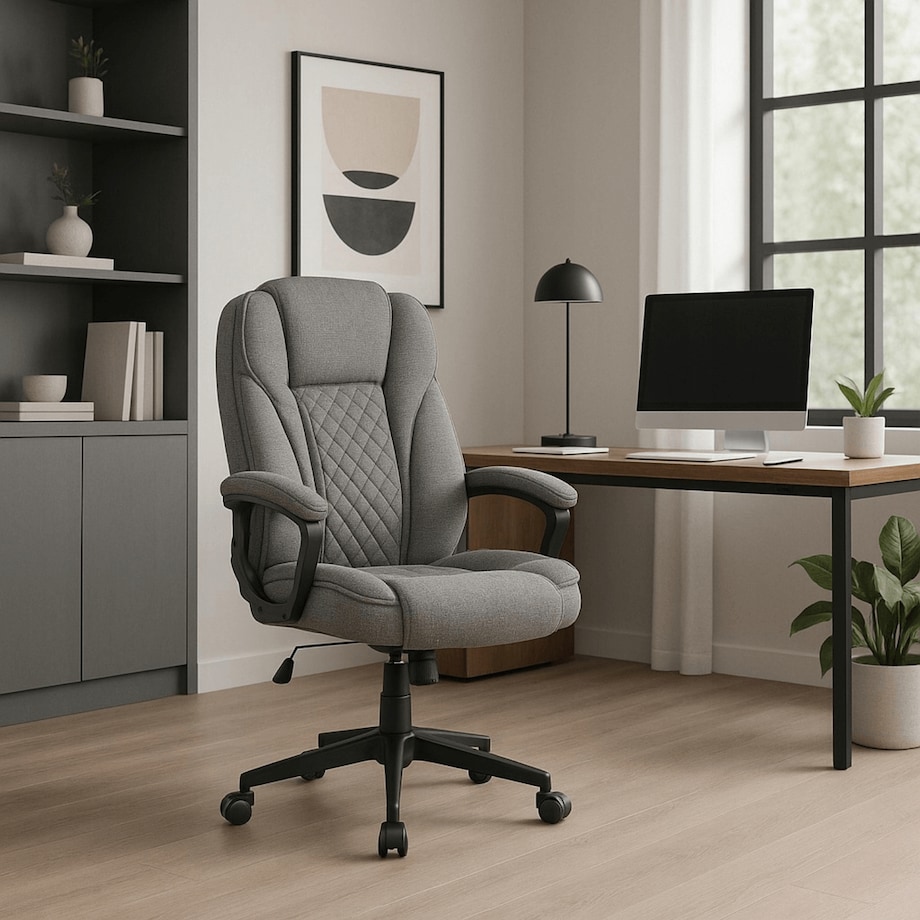 Fotel biurowy obrotowy ergonomiczny do biurka szary PHONIX