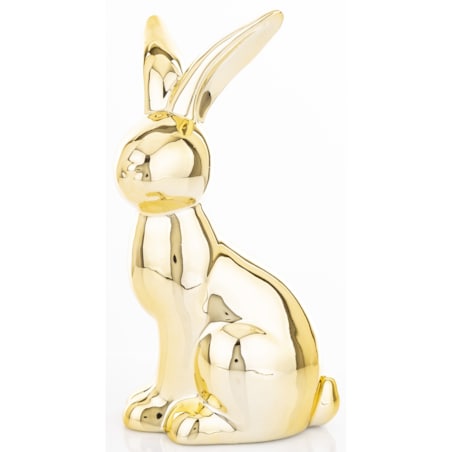 Dekoracja - siedzący złoty królik 18x7x10 cm small