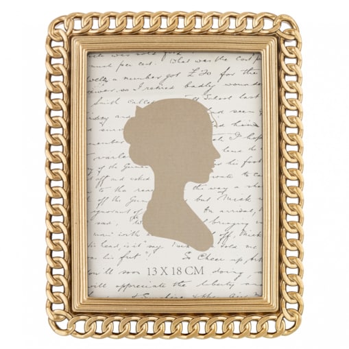 Ramka stojąca ze złotym zdobieniem, 23x18x1,5-13 cm CHAIN-2