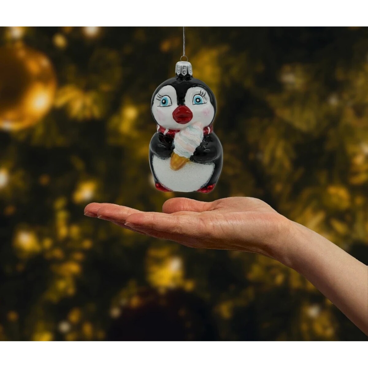 Bombka choinkowa: Pingwin z lodami