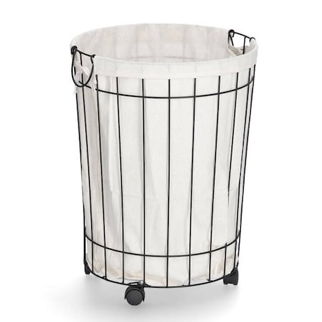 Metalowy kosz na pranie na kółkach, Ø 44 x 55 cm