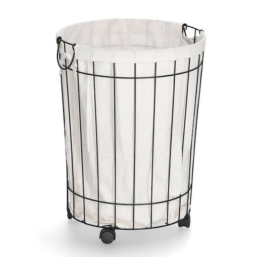 Metalowy kosz na pranie na kółkach, Ø 44 x 55 cm