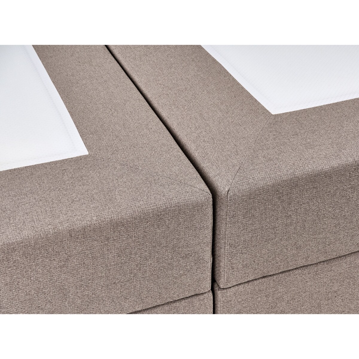 Łóżko kontynentalne z pojemnikiem OFFICER 160 x 200 cm Beżowoszary