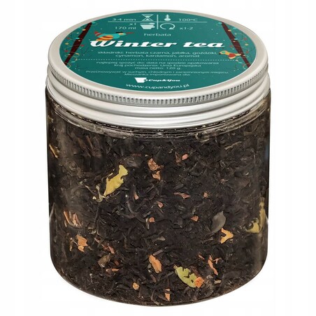 Herbata czarna zimowa WINTER TEA o smaku pieczonego jabłka z przyprawami 120g - herbata rozgrzewająca na prezent upominek podarunek
