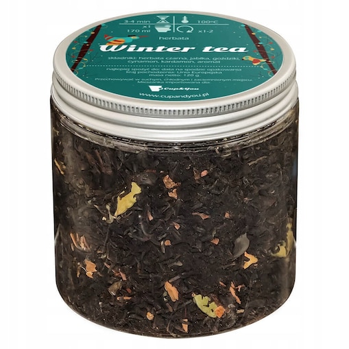 Herbata czarna zimowa WINTER TEA o smaku pieczonego jabłka z przyprawami 120g - herbata rozgrzewająca na prezent upominek podarunek