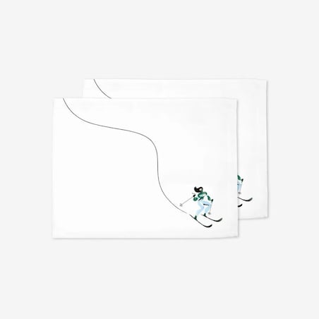 Podkładki świąteczne - Niebieska narciarka