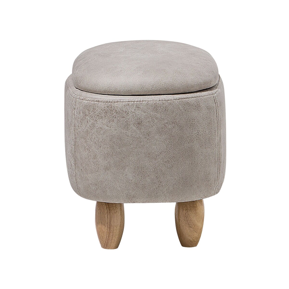 Pufa zwierzak ze schowkiem ekoskóra jasnoszara RHINO