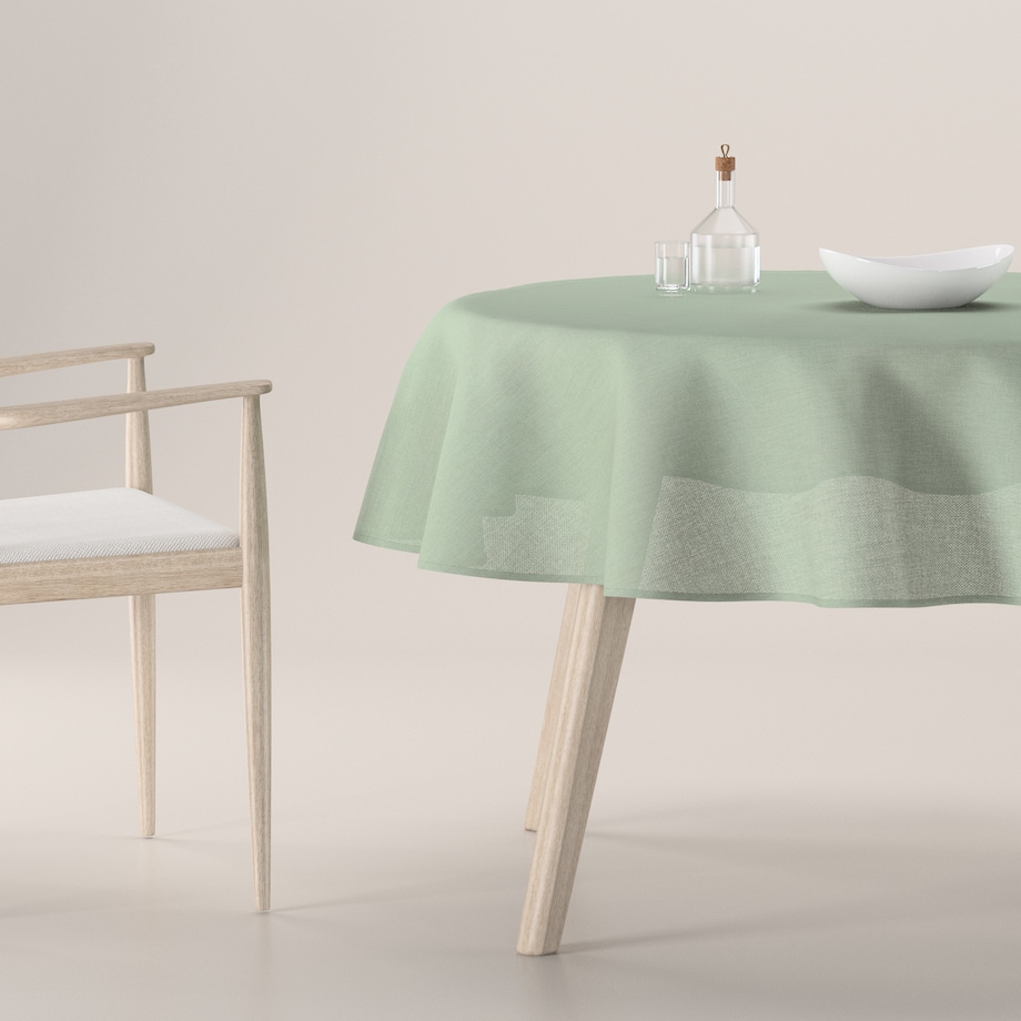 Obrus okrągły 130 x 130 cm eukaliptusowo zielony