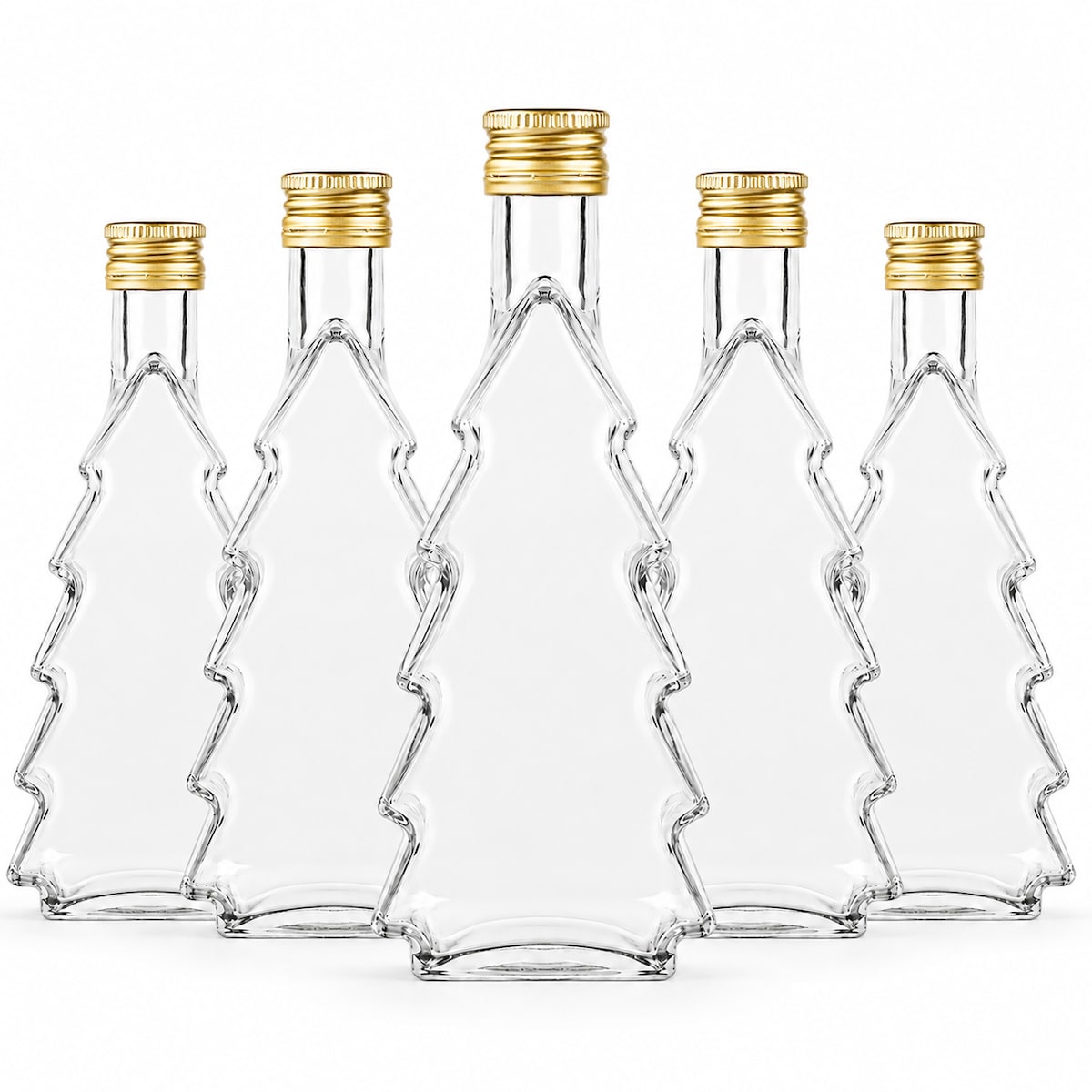 5 sztuk butelek świątecznych 250 ml "Choinka" na likiery i prezenty
