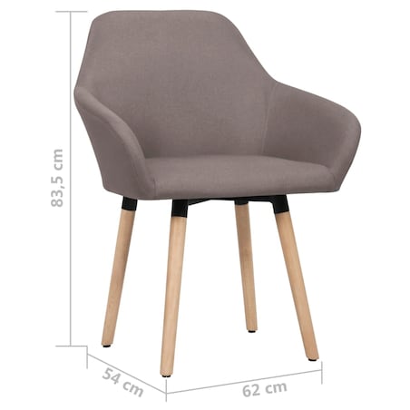 vidaXL Krzesła stołowe, 2 szt., kolor taupe, obite tkaniną