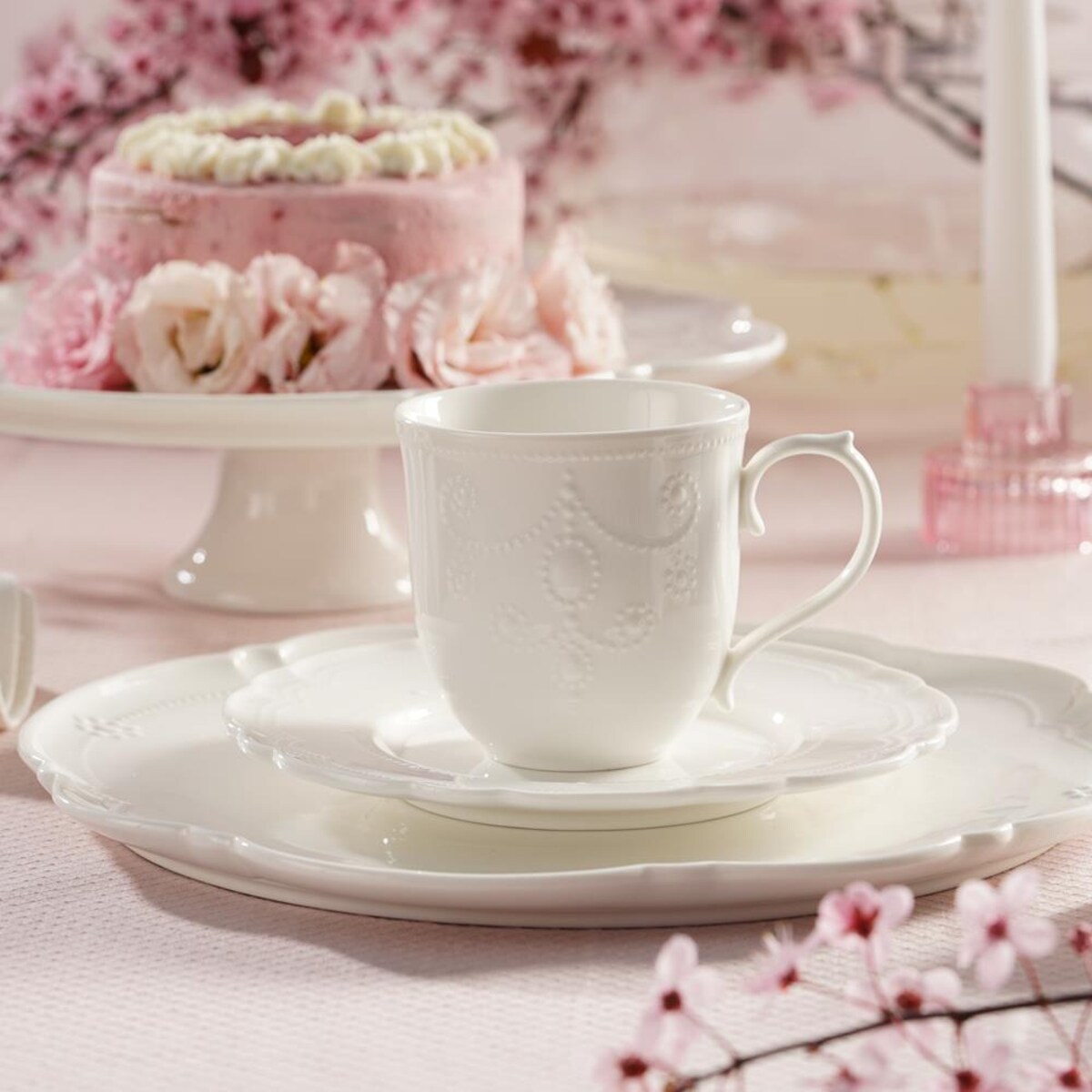 VILLA ITALIA Zestaw do ciasta porcelanowy na 6 osób TIFFANY