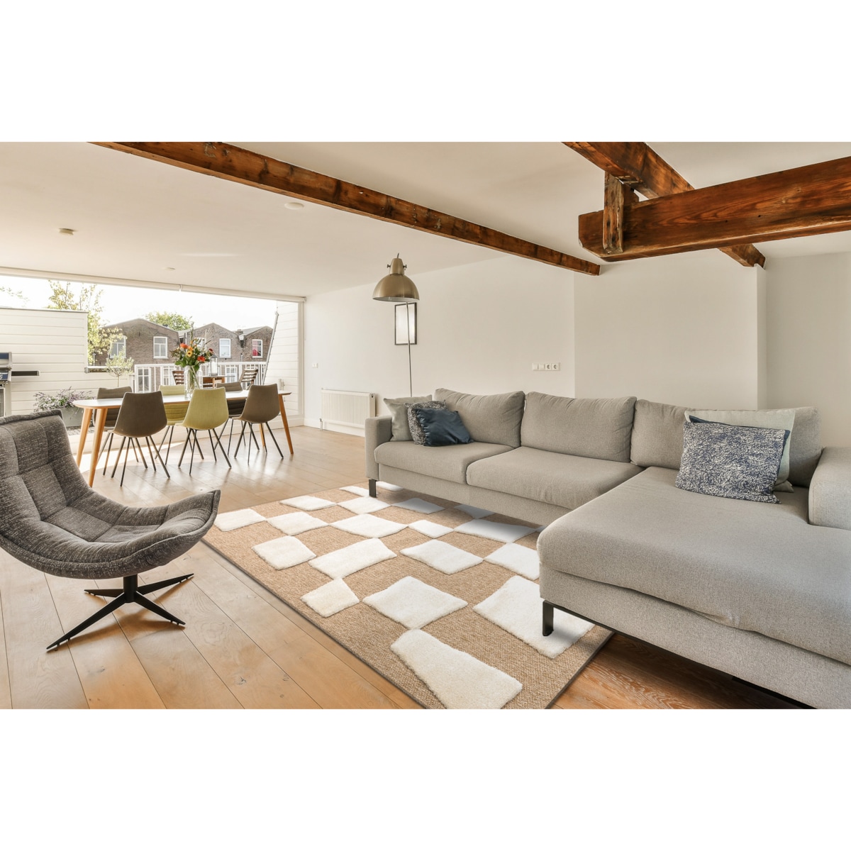 Dywan SPARK 0710A beż / krem - Geometryczny, 120x170 cm