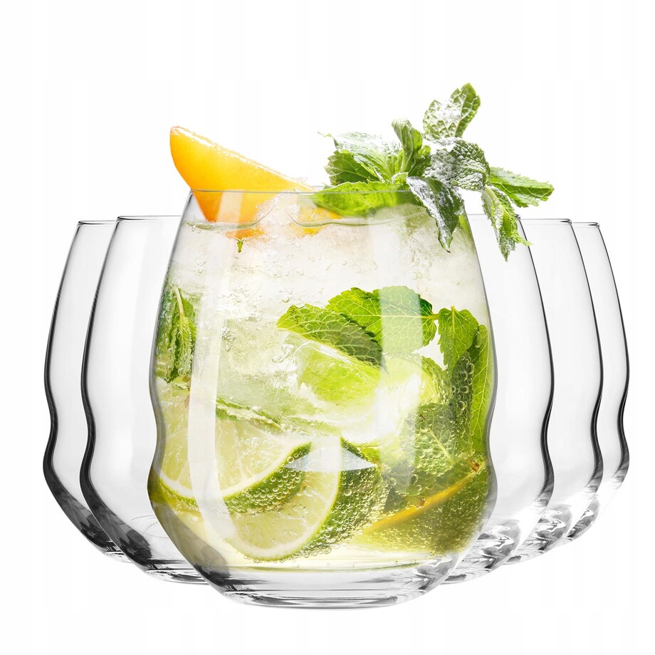 Komplet Krosno Szklanki do Napojów Drinków i nel 330 ml Whisky 6 sztuk Zwężane