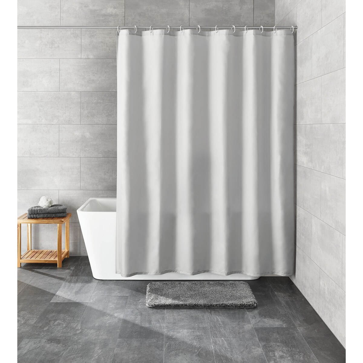 Kleine Wolke Kito Tekstylna Zasłona prysznicowa szara 180x200 cm