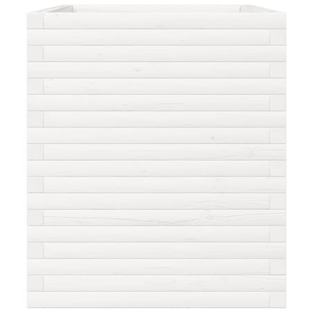 vidaXL Donica ogrodowa, biała, 90x60x68,5 cm, lite drewno sosnowe