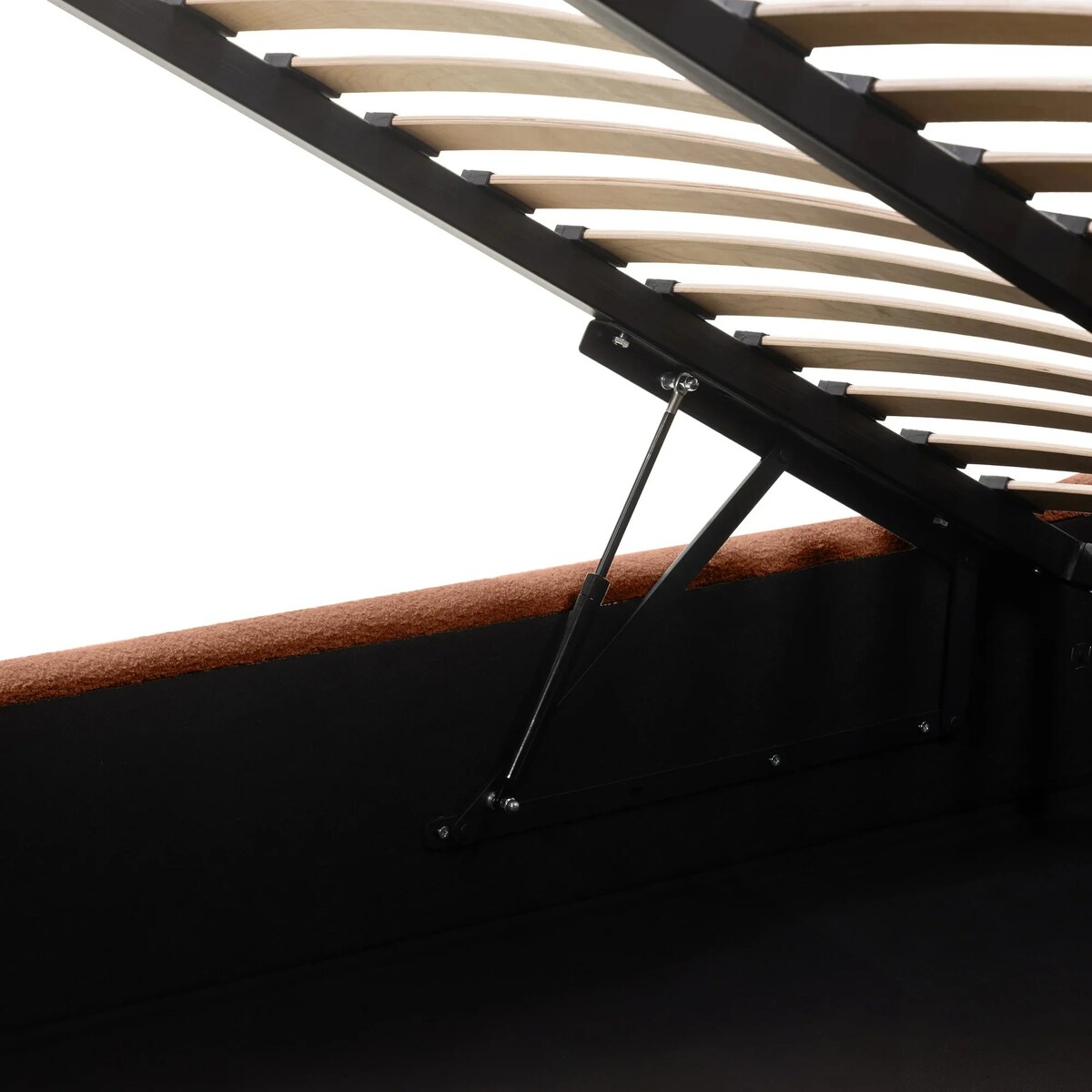 Łóżko tapicerowane 160x200 cm miedziane bouclé Vibo