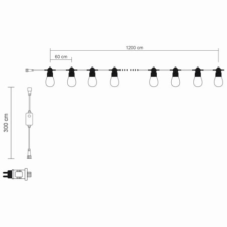 Girlanda LED świetlna 12 m SMART sterowana aplikacją