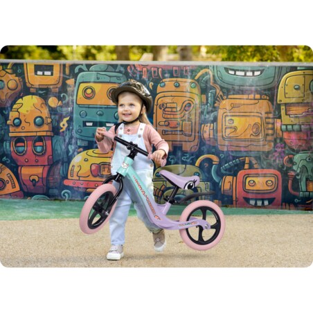 Rowerek biegowy dla dzieci magnesium Ricokids miętowo-różowy Funnu 760504