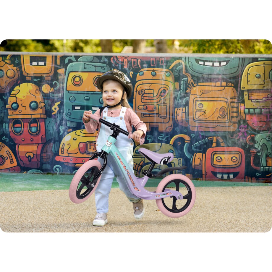 Rowerek biegowy dla dzieci magnesium Ricokids miętowo-różowy Funnu 760504