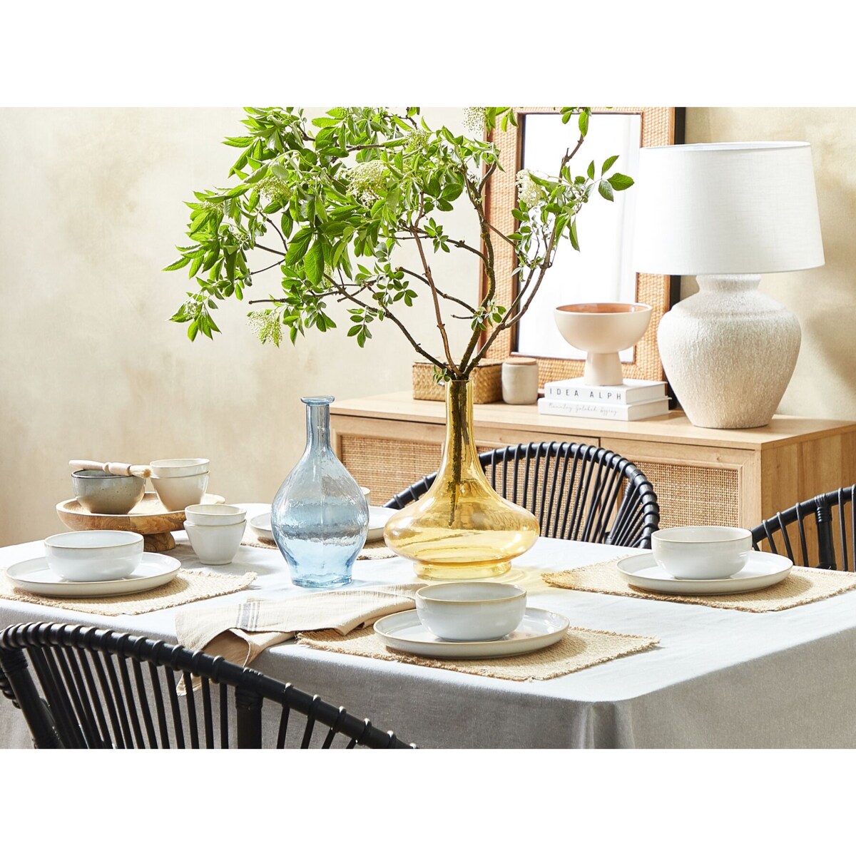 Wazon na kwiaty szklany żółty PANEER