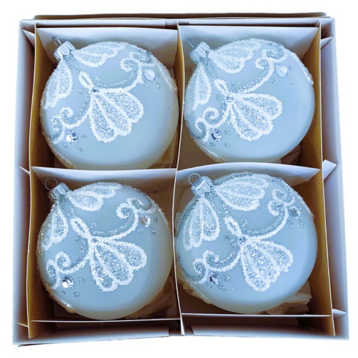 Bombka szklana 4 szt. VETTORE niebieskie Ø 120 mm