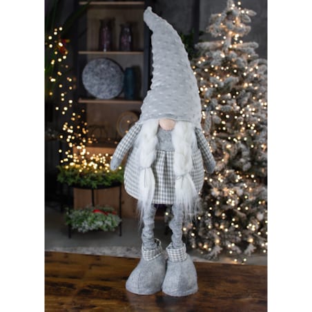 SKRZAT świąteczny KRASNAL gnom DUŻY SZARY prezent