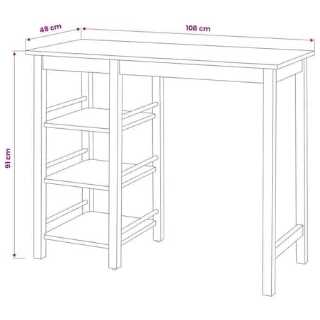 vidaXL Zestaw barowy, 3 szt., MDF, biały