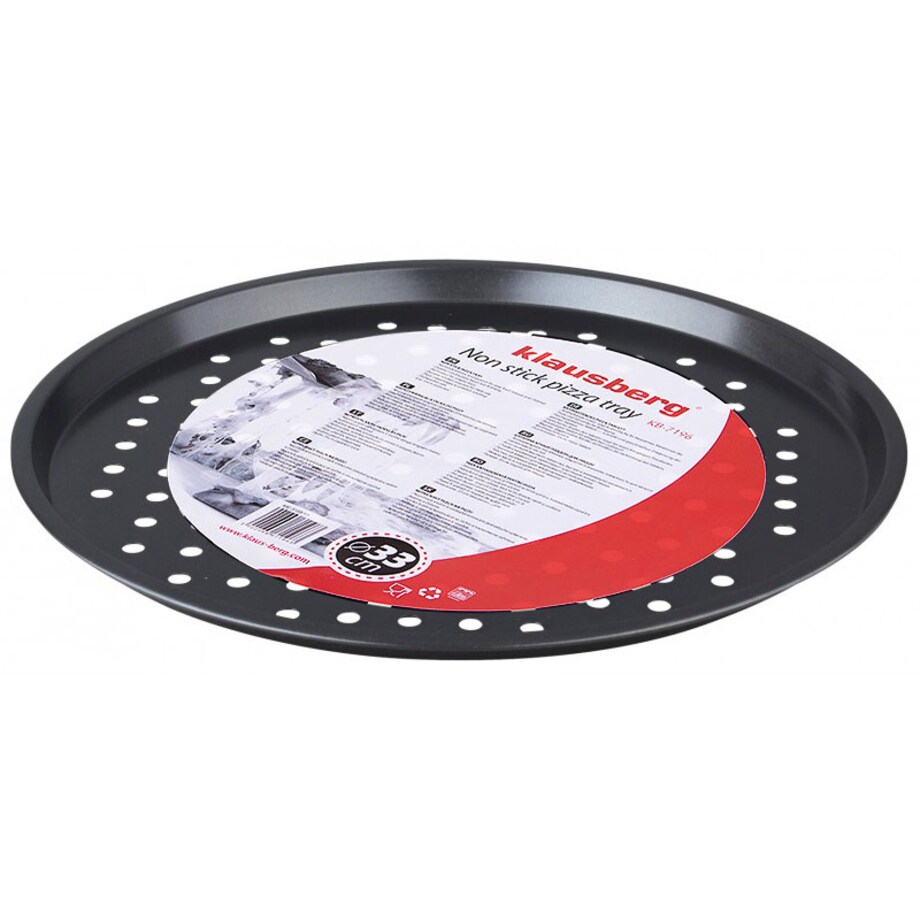 Forma blacha do pieczenia pizzy 33cm perforowana czarna KLAUSBERG
