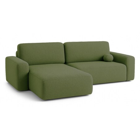 Narożnik Lewy ILO z funkcją spania i pojemnikiem na pościel, zielony