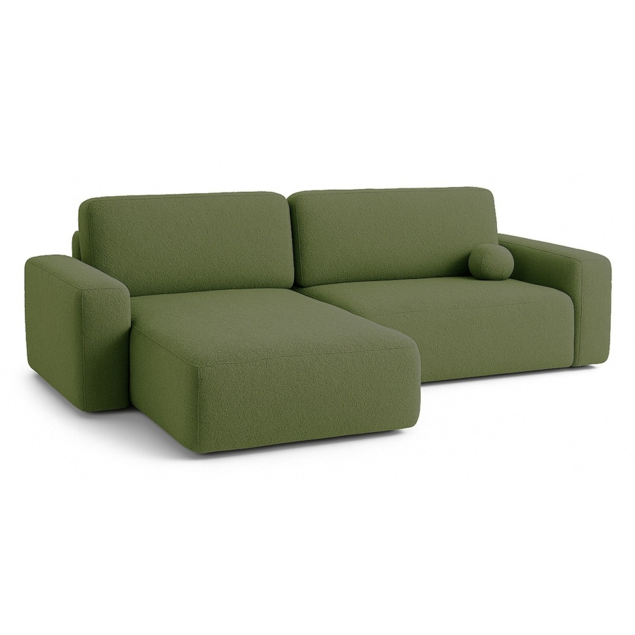 Narożnik Lewy ILO z funkcją spania i pojemnikiem na pościel, zielony