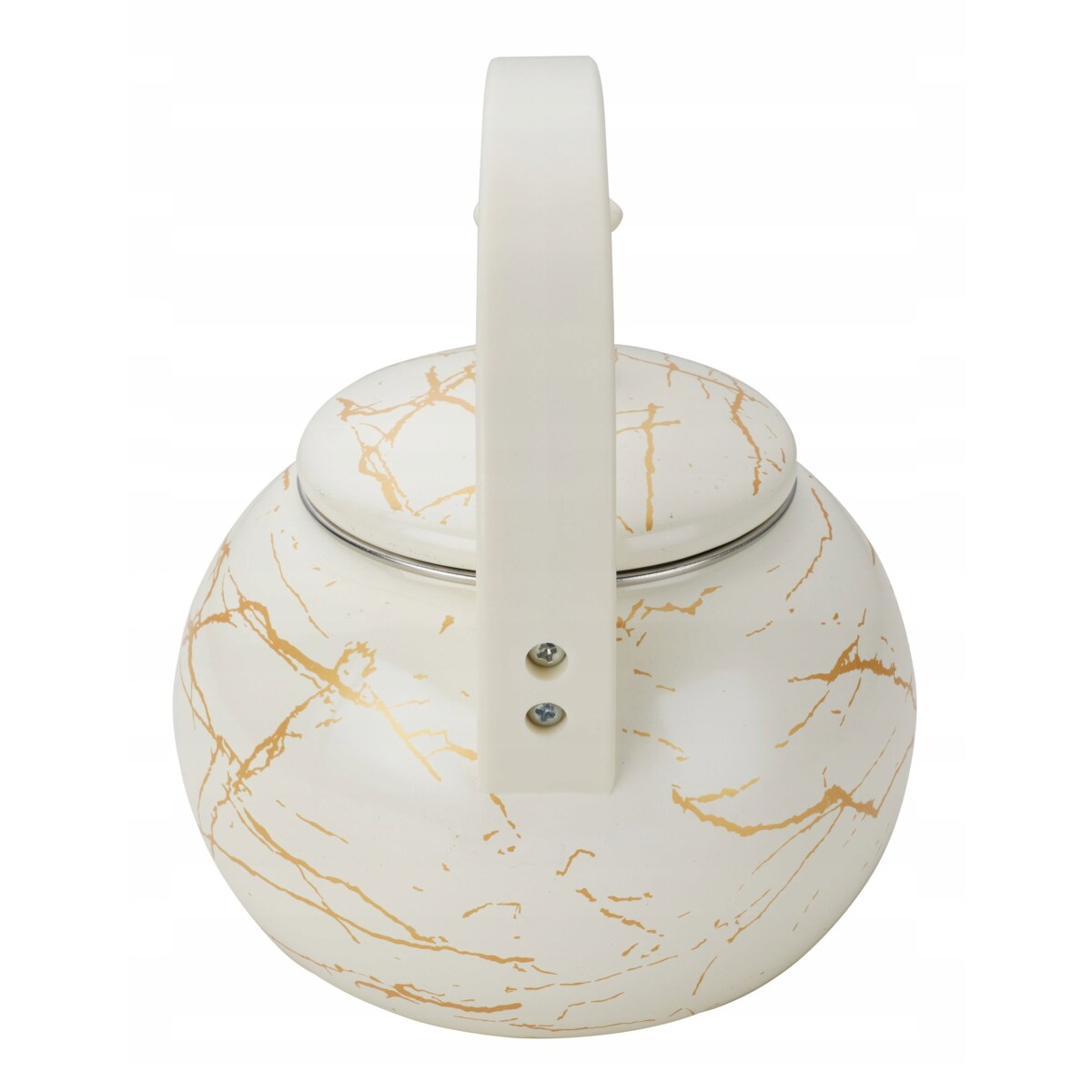 Czajnik Emaliowany Retro 2.2L Z Gwizdkiem Stal Węglowa Biały Indukcja Gaz