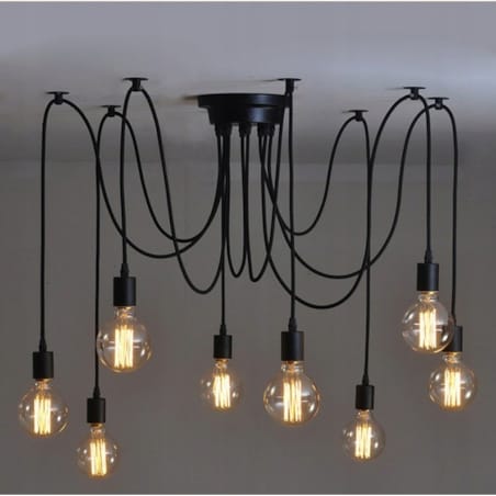 Lampa Sufitowa Wisząca Żyrandol Pająk 6 E27 Led