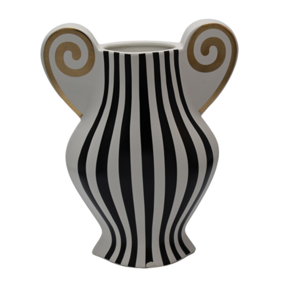 Wazon ceramiczny w paski biało-czarne 29,5x23,5x9,5 cm KALI-2