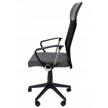 Fotel Krzesło Do Biurka Biura Zoom Tkanina Ciemna Szara