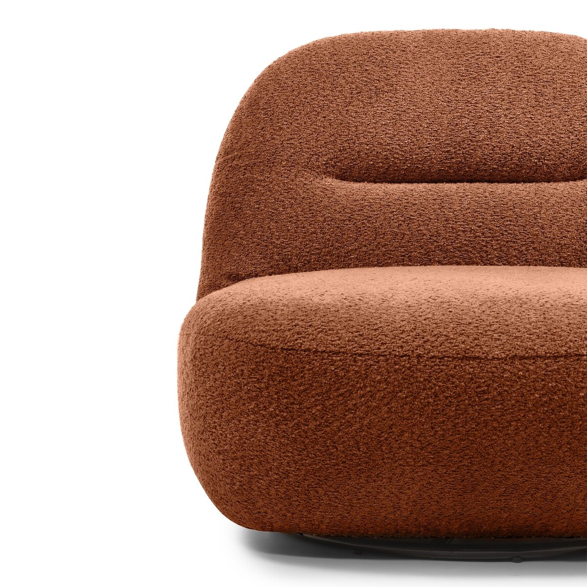 Fotel obrotowy bouclé miedziany Eroni