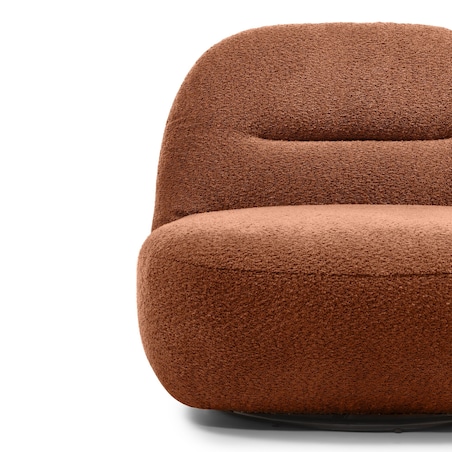 Fotel obrotowy bouclé miedziany Eroni