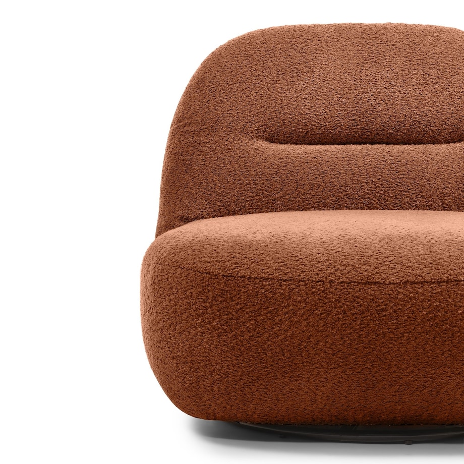 Fotel obrotowy bouclé miedziany Eroni