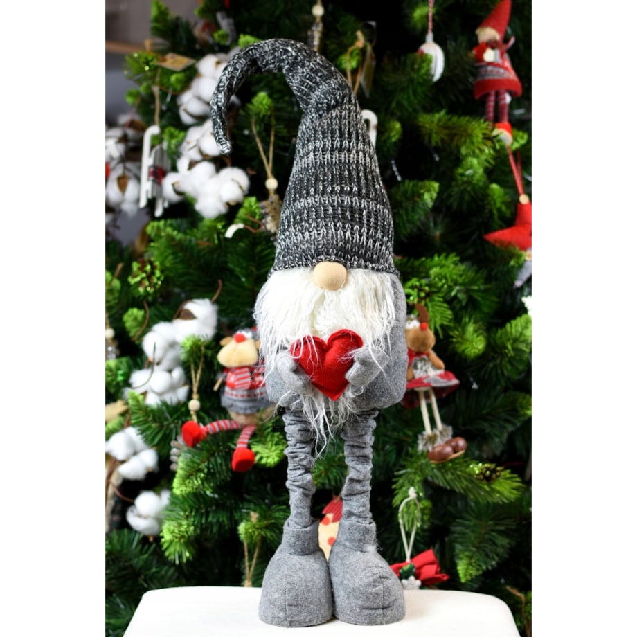 SKRZAT krasnal gnom Mikołaj Świąteczny XXL 96cm TELESKOPOWY