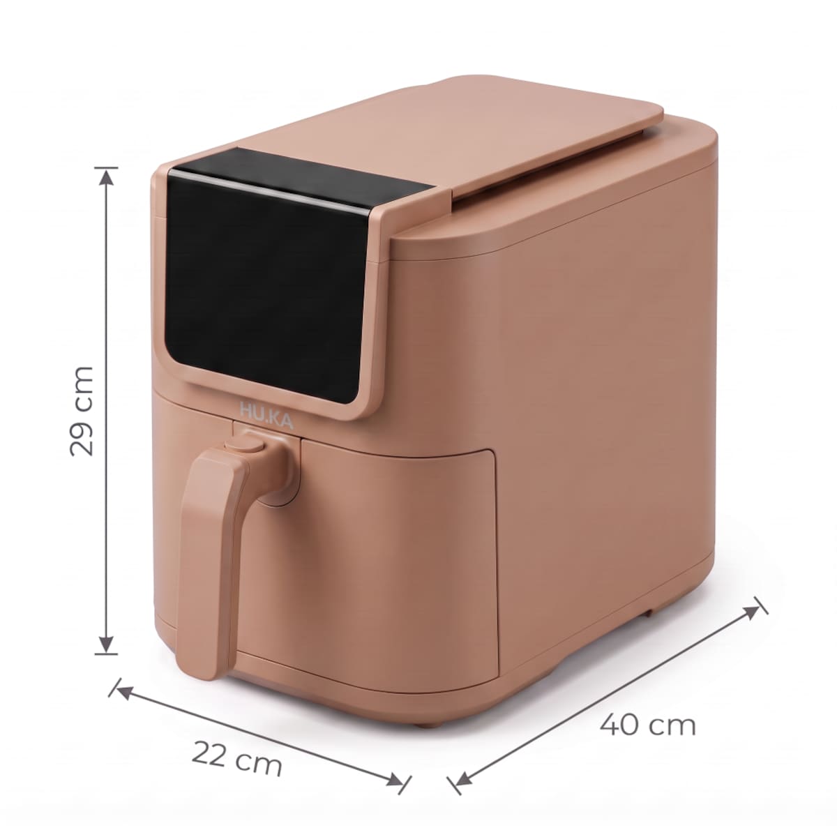 Frytkownica beztłuszczowa Air Fryer 5 L 1500 W HU.KA CrunchUp - Warm Clay