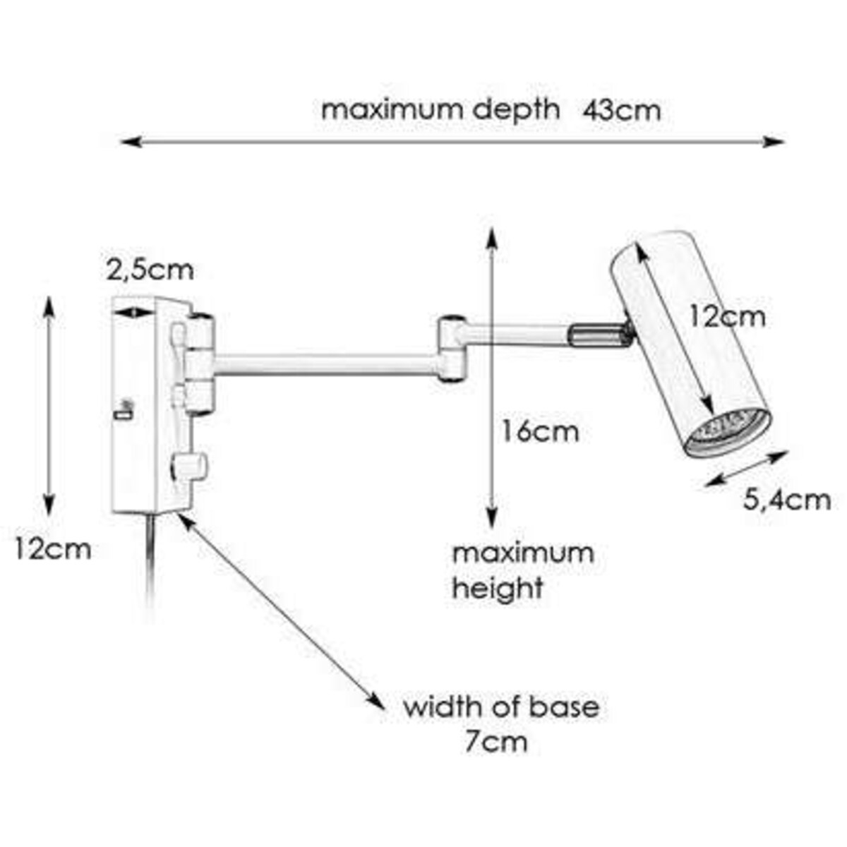 Kinkiet LAMPA ścienna TORINO 107539 Markslojd metalowa OPRAWA na wysięgniku czarna